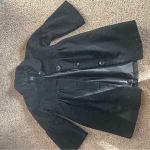 Wool Baby Girl Pea Coat with bell sleeves